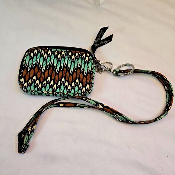 VERA BRADLEY Wristlet Coin Purse Case with Lanyard - Sierra Stream Pattern - Picture 1 of 9
